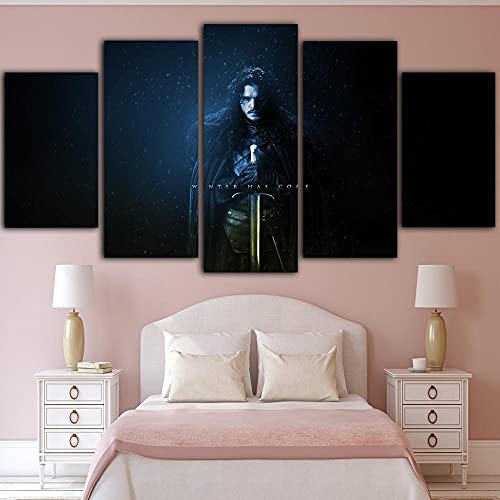 Myrdsio 5 Piezas de Lienzo de Pintura de Pared Juego de Tronos Cuadros Decoraci N Dormitorio Carteles de películas e Impresiones decoración del hogar Envío Directo