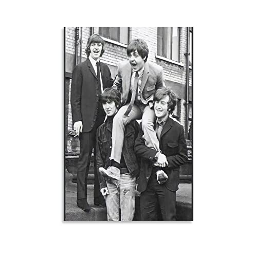 The Beatles – Poster mural décoratif sur toile avec impression artistique moderne pour chambre à coucher, 30 x 45 cm - Les Beatles, Paul McCartney, John Lennon, RIngo Starr, George Harrison The Beatles – Poster mural décoratif sur toile avec impression artistique moderne pour chambre à coucher, 30 x 45 cm