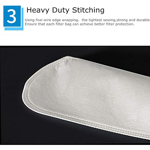 4 Inch Ring Polypropylene Felt Filter Bag 75 Micron 4" x 14" Liquid Aquarium Filter Socks Size 4 - Pack of 2 (4" x 14", 75 Micron)