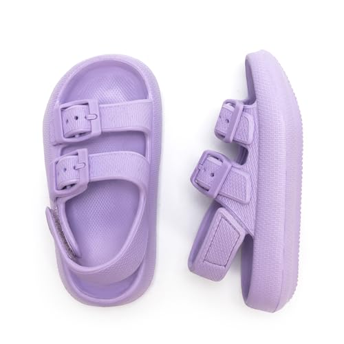 Image of FUNKYMONKEY Pillow Slippers for Boys and Girls Adjustable Double Buckle Unisex-Child EVA Flat Sandals
