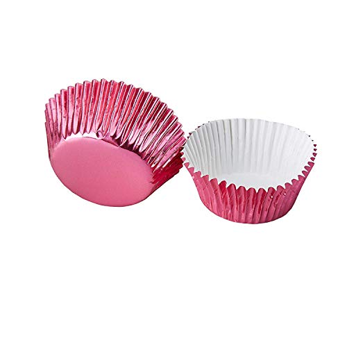 200 Pack Magenta Foil Cupcake Liners For Baking, Standard Size Metallic Cups For Muffins (2 X 1 In) #TOP6