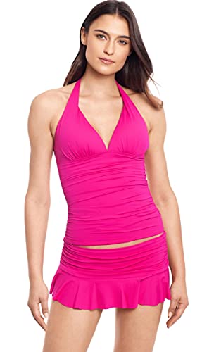 Ralph by Ralph Lauren Lauren Ralph Lauren Orchid Beach Club Solids Halter Tankini Swim Top, US 02