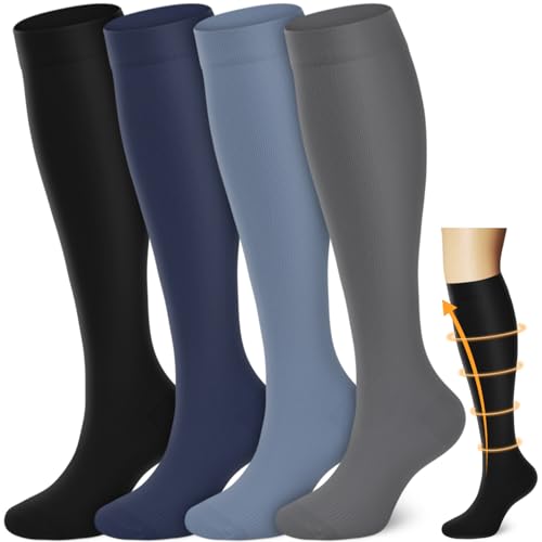ACTINPUT Compression Socks Women and Men,Knee High Support Socks for Athletic Running Cycling