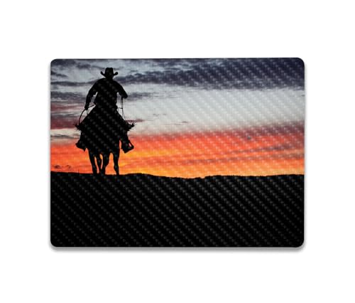 Image of MightySkins Carbon Fiber Skin Compatible with Microsoft Surface Laptop Go 3 (2023) Full Wrap Kit - Lone Rider | Protective, Durable Textured Carbon Fiber Finish | Made in The USA
