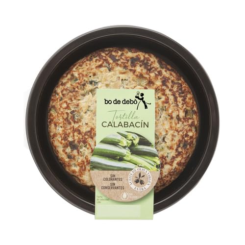 (4 UNIDADES) Tortilla fresca de calabacín, elaborada sin gluten y sin lactosa BO DE DEBÓ 4x335 g. (PRODUCTO REFRIGERADO)
