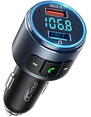 Octeso Upgraded V5.3 Bluetooth FM Transmitter for Car, QC3.0 &amp; LED Backlit Wireless Bluetooth FM Radio Adapter Music Player/Car Kit with Hands-Free Calls, Siri Google Assistant