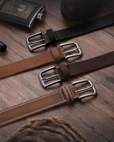 Image of CHAOREN Full Grain Leather Belt for Men, Work Belts for Men Heavy Duty, Daily Wear for Jeans Pants