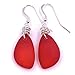 Gorgeous Christmas Sunset Love Red Sea Glass Earrings with Handmade Silver Knot on Sterling Silver Hooks by Aimee Tresor