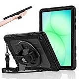 Kloium Case for Galaxy Tab A11 Plus 11 Inch 2025 and Galaxy Tab A9 Plus 11 Inch 2023, Heavy Duty Shockproof Rugged Protective Case with 360 Rotating Stand Kickstand, Hand Strap and Shoulder Strap