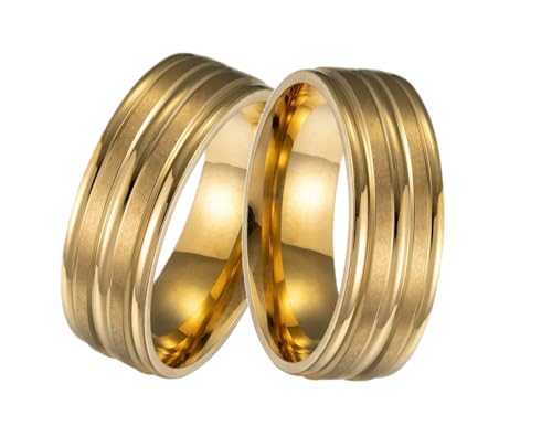 Alianças Italianas Par Diamantadas Aço Com Tungstenio Banhadas a Ouro 24k e Caixa de Veludo Premium Casamento Noivado Namoro