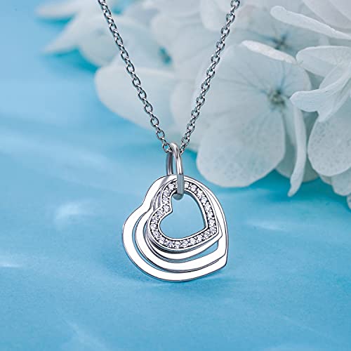 Great Grandma Necklace-925 Sterling Silver Four Hearts Generations Necklace Great Grandma Grandmother from Grandchildren3