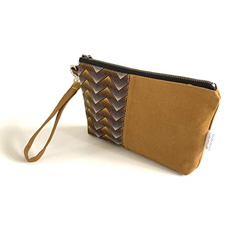 Shweshwe Zipper Pouch Wristlet, African Print Purse