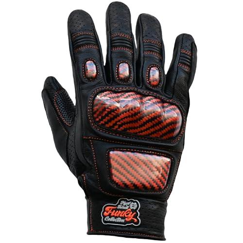 Mycl Turell Motorradhandschuhe Funky Collection Leder - Motorradhandschuhe Herren aus Echtleder - Motorrad Handschuhe Herren - in vielen versch. Farben - Stylisch & Sicher (Freestyle OJ, M)