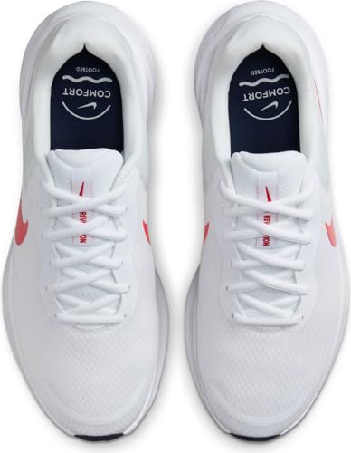Image of Nike Mens Revolution 7 White /University RED-Midnight Navy Running Shoe - 13 UK (14 US) (FB2207-101)