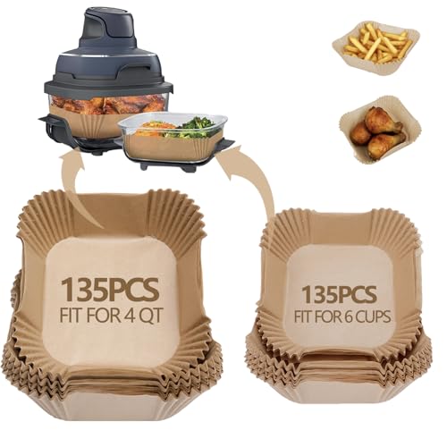 Image of Air Fryer Liners for Ninja Crispi, 270PCS Disposable Paper Liners for Ninja Crispi 4-in-1 Portable Glass Air Fryer Cooking System, Parchment Paper Containers