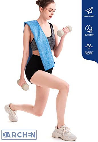 Darchen [5 Pack Gym Towels Accessories For Men, Quick Dry Sweat Towel For Workout Tennis Sports Exercise, Microfiber Silver Ion Towels Compact & Absorbent #TOP3