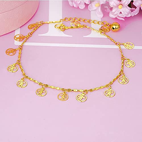 Cavigliera Piede,Never Fade 24K Oro Paillettes Cavigliera Set Beach Piede Gioielli Braccialetti alla Caviglia Vintage per Donna Gioielli Estivi Regalo Festa 2019 (Metallo XJ4563 A)