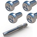 Adventure Xperience Y-Kopf Edelstahl Sicherheitsschrauben M6 Linsenkopfschraube Spezialkopf, Y-Kopf mit Loch, Set Schrauben Inkl. Bit, V2A Anti-Diebstahl Schrauben, manipulationshemmend Y_4M6*16