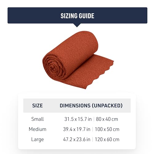Image of Sea to Summit AirLite Towel, Ultralight Camping and Travel Towel, Large, Picante