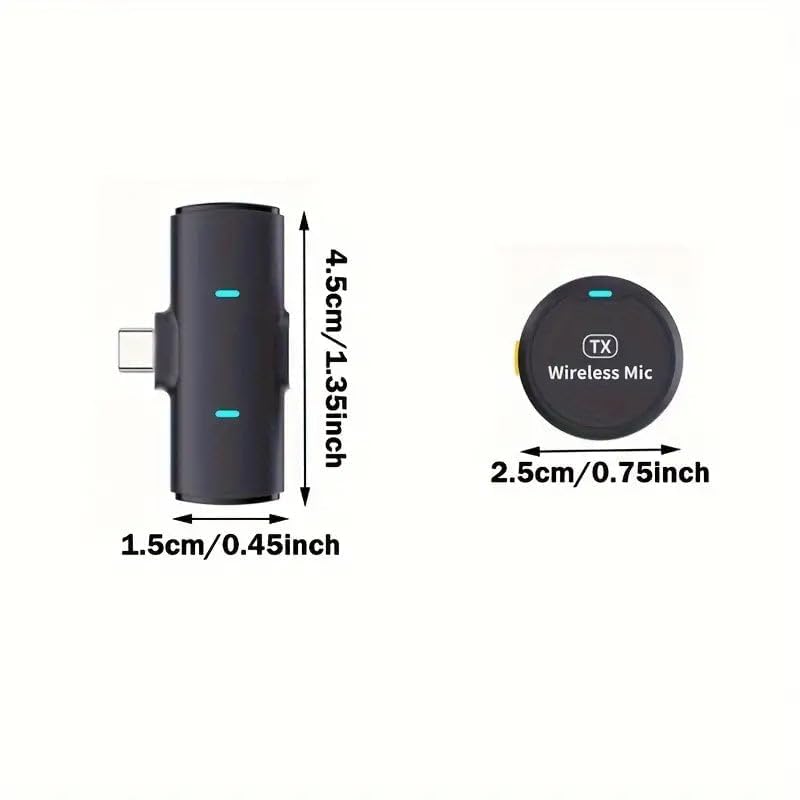 Image of ENNIX TX Dual Wireless Lavalier Microphone for Type C Mobile | 2.4GHz Clip On Collar Mic with Noise Reduction & Rechargeable Receiver | Plug & Play Mic for YouTube Vlogging Interviews & Recording
