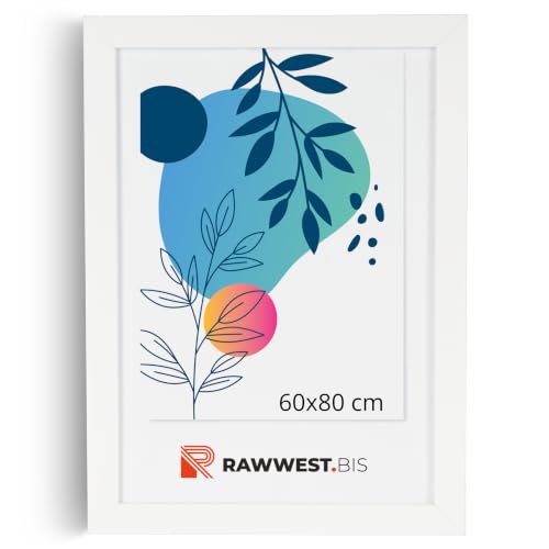 RAWWEST.BIS Rahmenloser 60x80 cm Bilderrahmen Bildhalter Cliprahmen Fotorahmen Kunstglas Plexi gut für Wohnzimmer Esszimmer Küche Fotos Poster viele Größen Rechteckig mit Clips gut.