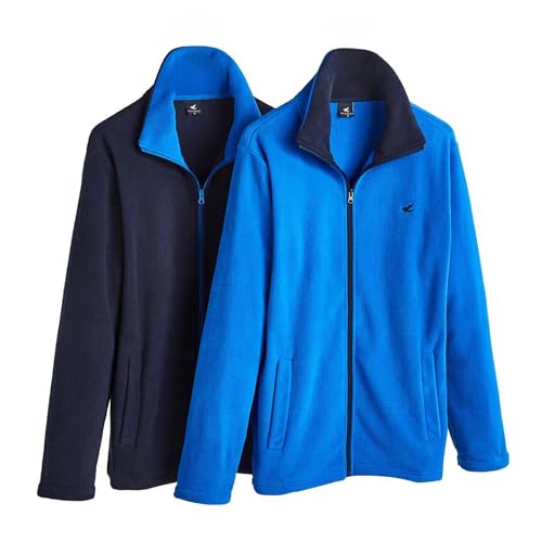 Image of Pegasus Men's Lightweight Micro Fleece Jacket (Pack of 2) Premium Quick-Drying Outdoor Jackets with Contrast Collar Navy L