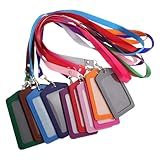 Durabilité : fabriqué avec une sangle à boucle métallique et un porte-badge en similicuir, conçu pour durer et résister aux dommages, étui pour badge professionnel, pochette pour badge d'identification