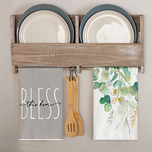 Artoid Mode Eucalyptus Gold Leaves Summer Kitchen Towels Dish Towels, 18X26 Inch Seasonal Spring Wedding Decoration Hand Towels Set Of 4 #TOP3