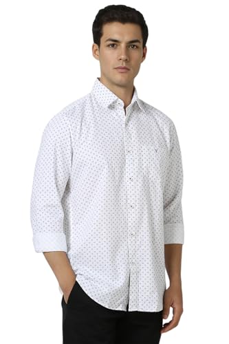 Image of Van Heusen Casual Printed Shirt for Men| Premium Cotton| Full Sleeves| Slim Fit |Breathable Fabric