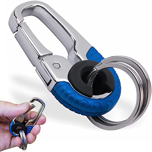 Qitiieli Men's Car Key Chain, Creative Stainless Steel Keychain, Car Keychain For Men, Men's Metal Waistband Car Keychain, Double Ring Design, Heavy Duty Double Layer Anti-Loss Car Keychain #TOP4