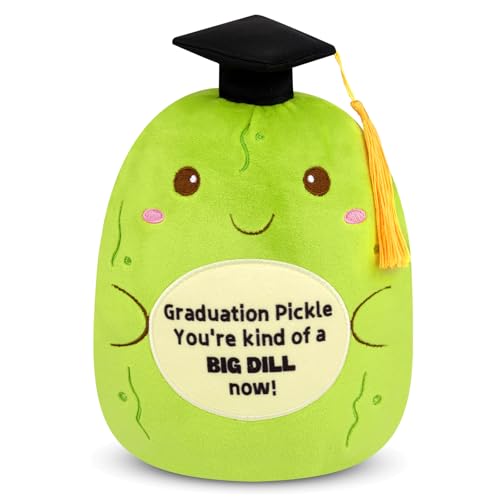 Zuicxlsy Pickle Stuffed Animal 9inch Graduation Stuffed Animal with Cap and Graduations Words Cute and Soft Pickle Graduation Plush 2026 Gifts for Kids Men Women Party Decorations