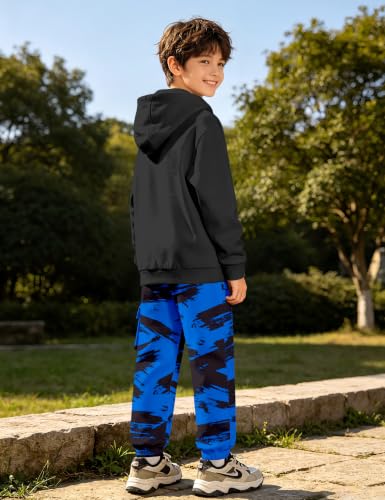 Image of KANGKANG Boys Clothes Two Piece Long Sleeve Hooded Sweatshirt Top Camouflage Sweatpants Fall Outfits Winter Clothes Set 6-16Y