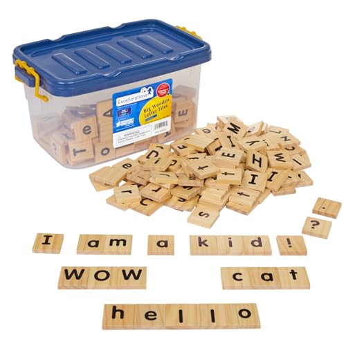 Fichas de letras de madera en caja de 250 piezas