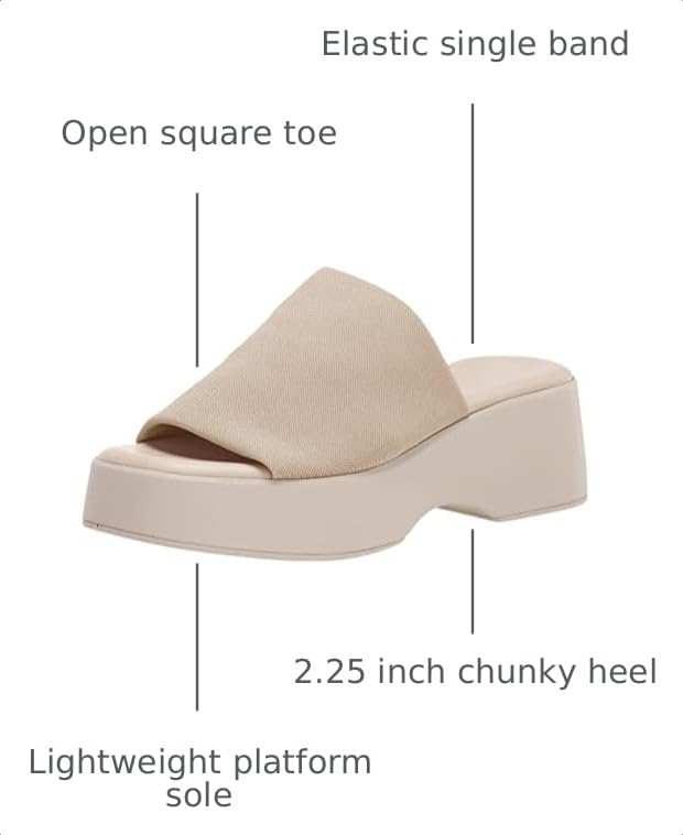 Image of Womens Wedge SIides Sandals Platform Open Toe Slip On Elastic Band Wedges Shoes