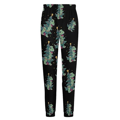 Dinosaur Christmas Tree Stars Breathable Mens Pajama Pants Lounge Sleep PJ Bottoms Sleepwear Jogger Pockets4