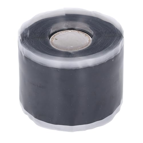 Badafaci Cinta de Silicona Autofundible 1.97 Pulgadas X 16.4 Pies Manguera de Agua Negra Sello de Fugas Reparación de Tuberías Sellado de Emergencia con 2.5 Mpa -50 ° C a 260 ° C para (BLACK)