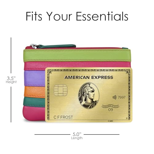 Image of ili New York Leather Mini Compact Coin Purse - Palm Beach