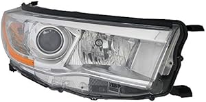 For Toyota Highlander Headlight Lamp 2014 2015 2016 Halogen Chrome Trim Passenger Right Side