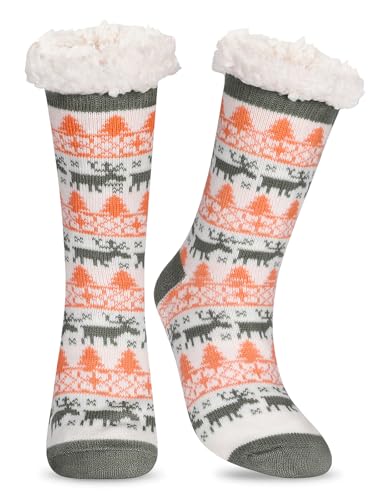 RenFox Anti Rutsch Socke, Winter Hausschuhe Socken, Damen Nicht Gleiten Strick Fleece Gefütterte Warme Slipper-Socken, Dicke Haussocken Plüsch Innen-Socken Geschenk, Einheitsgröße RenFox Anti Rutsch Socke, Winter Hausschuhe Socken, Damen Nicht Gleiten Strick Fleece Gefütterte Warme Slipper-Socken, Dicke Haussocken Plüsch Innen-Socken Geschenk, Einheitsgröße