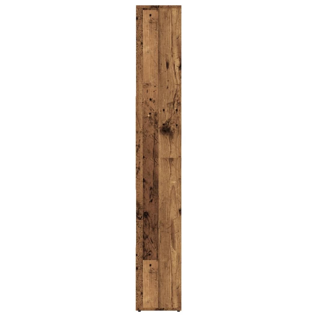 Regał na książki o wyglądzie starego drewna, dekoracyjny regał do przechowywania do hotelu, 67 x 24 x 161 cm, materiał drewnopochodny