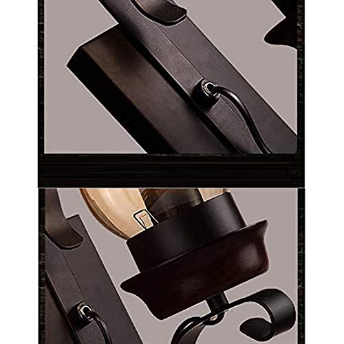 Lámpara de pared de arte de hierro negro retro con diseño industrial 5
