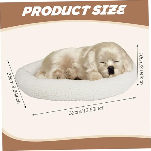 Peluche douce chiot réaliste interactif beige respirant à piles - 5