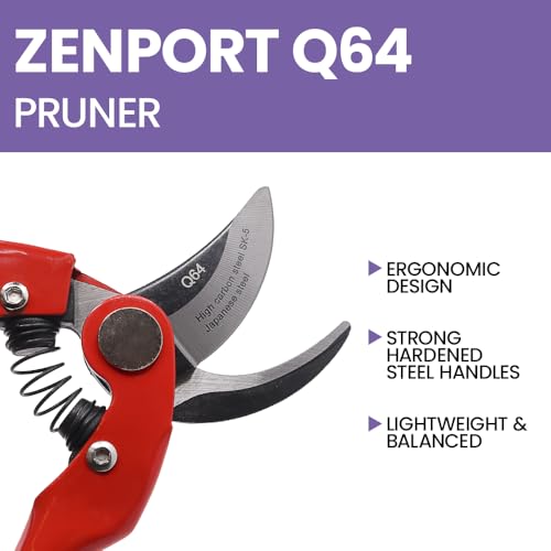 Tijeras podadoras profesionales Zenport Q64, 7 pulgadas, rojo - pack 10 miniatura 6