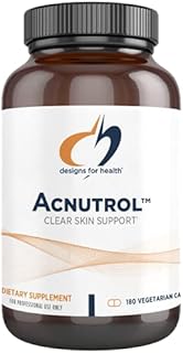 Designs for Health Acnutrol Clear Skin Support Pills - Pantothenic Acid + 50000 IU Vitamin A, Vitamins D + E, Carnitine + Minerals - Non-GMO + Soy Free Oral Supplement (180 Capsules)