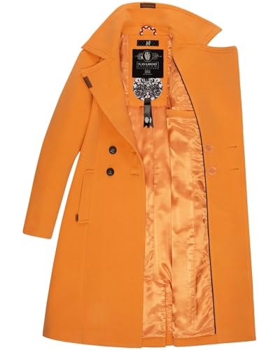 Navahoo Damen Mantel Trenchcoat Winterjacke Wintermantel B661 [B661-Wool-Apricot-Sorbet-Gr.XXL]