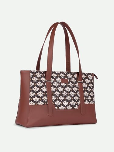 Image of ZOUK Handcrafted Vegan Leather Travel Tote Bag for Women with Multiple Compartments | Spacious Water-Resistant Shoulder Bag for Travel, Vacation, Day Trips |