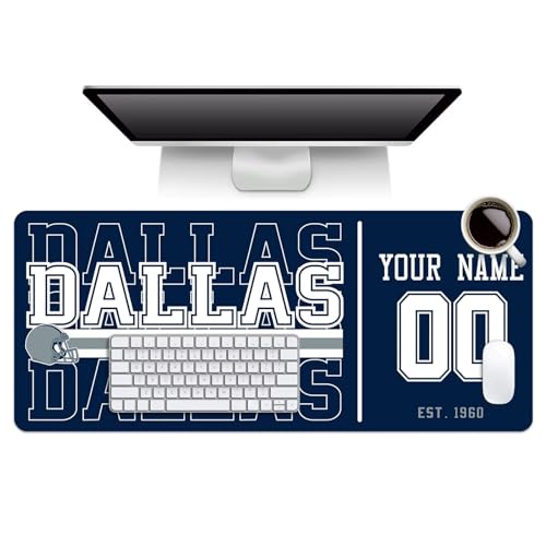 ANTKING Dallas Mouse Pad Custom Name and Number Desk Pad for Men Women Youth Gifts