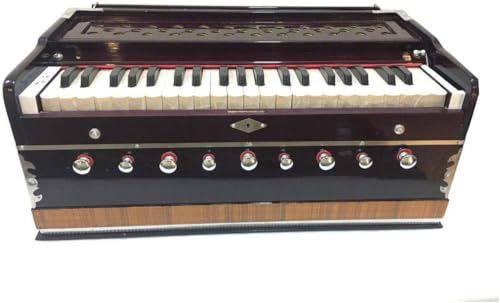 Harmonium 9 Stopper, Chudidaar Bellow 42 key 2 Reed Bass Male Coupler Harmonium with Cover/Indian Harmonium/Professional Harmonium/Handmade Harmonium/Musical Instruments