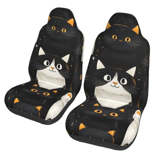 Housse de siège auto chat mignon universelle pour voiture et SUV (lot de 2)