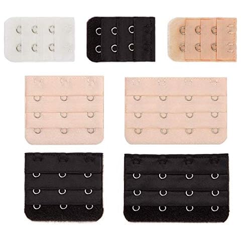 QQA DEEINN Bra Extender 2&3&4 Hook 3 Row Band Multi Size Lady?s Breathing Room Soft Comfortable Elastic Extension Strap 7pcs (multicolored), Medium Cover